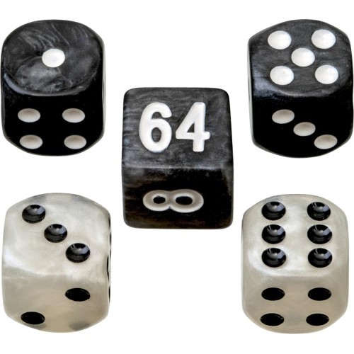 Philos Backgammon Playing Pieces Set M 28 mm b/w