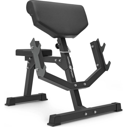 Set MS33_2.0 | Double-sided bench + multilevel stands (2 pieces) for barbells with assistance + Scott bench (prayer bar) with ad