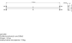 Āra taisnais stienis ar somas turētāju MO-005 - Marbo Sport