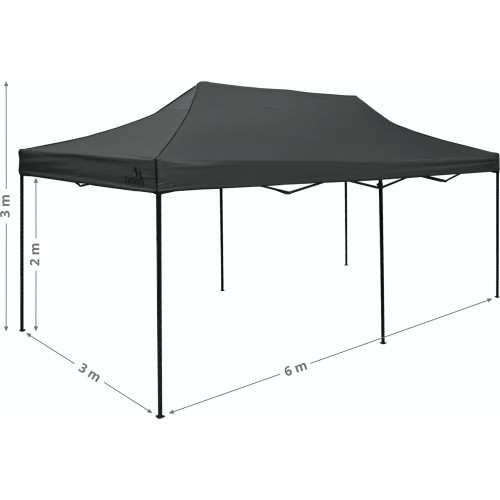 Saliekama nojume-telts 3x6 m, pelēka, ūdensizturīga