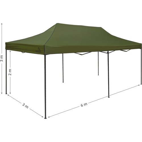 Party tent scissor 3x6m green WATERPROOF