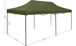 Party tent scissor 3x6m green WATERPROOF