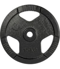 Cast Iron Weight Plate inSPORTline Hamerton Black 15 kg, 30 mm