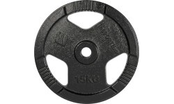 Cast Iron Weight Plate inSPORTline Hamerton Black 15 kg, 30 mm