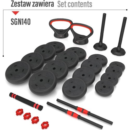 SGN140 Pro Set 6 vienā svaru komplekts, 2 daļas, 40 kg HMS