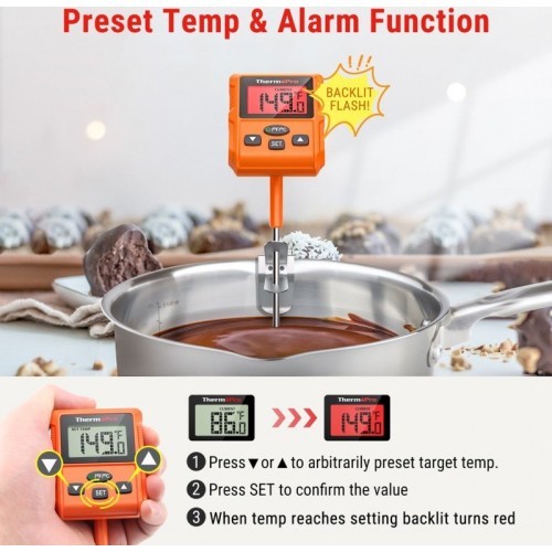 Digitālais eļļas un konfekšu termometrs ar zondi ThermoPro TP511