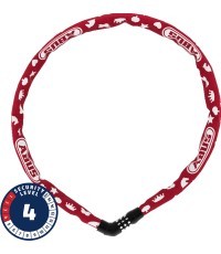 Slēdzene ABUS Steel-O-Chain™ 4804C/75 Red Symbols, ķēde, 75 cm (sarkana)