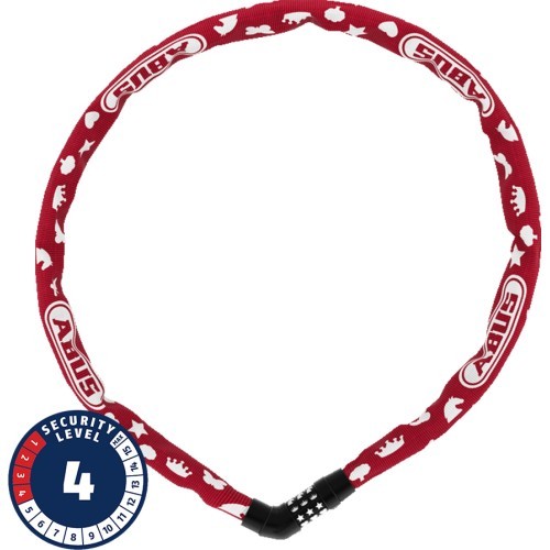 Замок ABUS Steel-O-Chain™ 4804C/75 Red Symbols, цепь, 75 см (красный)
