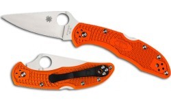 Saliekamais nazis Spyderco C11FPOR Delica 4, Flat Ground, oranžs