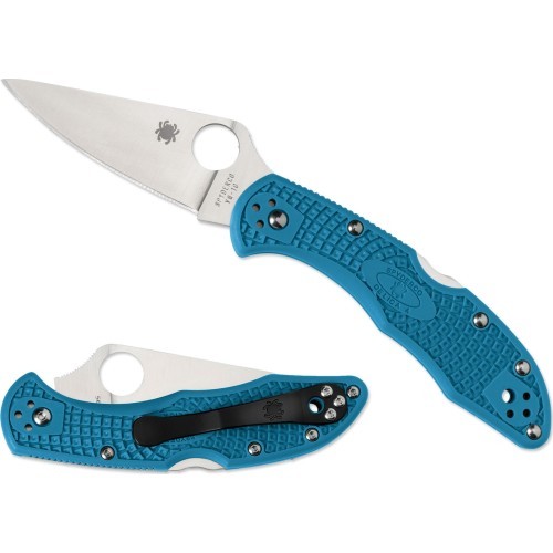 Saliekamais nazis Spyderco C11FPBL Delica 4, Flat Ground, zils