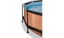 EXIT Wood pool ø300x76cm with dome and filter pump - brown