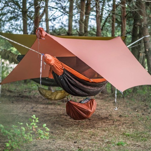 Lesovik HEKSA šūpuļtīkla tents, terra rosa