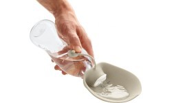 Silikona pudele Hunter Letter 550ml, ar bļodu, smilškrāsas krāsā