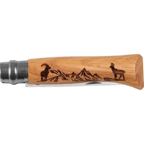 Opinel knife 8 inox oak Animal series - chamois
