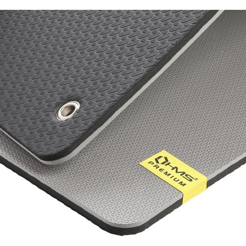 Fitnesa paklājs HMS Premium MFK07 gaiši pelēks-melns, 120 x 60 cm, EVA, 15 mm