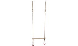 wooden ring trapeze with metal ring