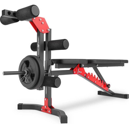 Komplekts MH1_68KG_KIER | regulējams sols + kāju prese + bicepsu atbalsts + 42 kg rokturu un svaru komplekts - Marbo Sport