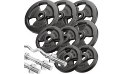 Komplekts MH1_68KG_KIER | regulējams sols + kāju prese + bicepsu atbalsts + 42 kg rokturu un svaru komplekts - Marbo Sport