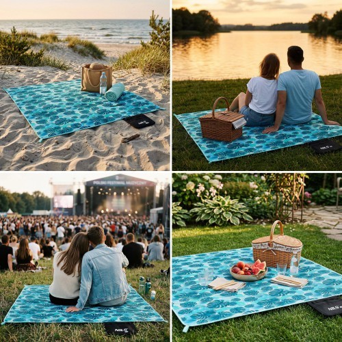 Коврик для пикника Nils Camp NC2224, 200 x 200 см, бирюзовый