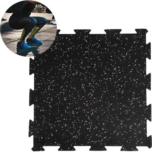 Прочный напольный коврик inSPORTline Puzeko 50 x 50 x 1 см - Black and grey