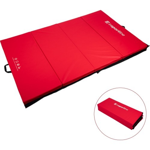 Folding Gymnastics Mat inSPORTline Quad fold 200 x 120 x 5 cm - Red