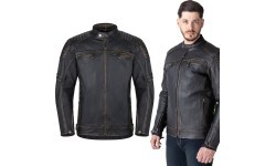 Кожаная мотокуртка W-TEC Mungelli EVO - Vintage černo-hnědá