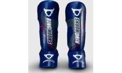 Ringhorns Charger by Venum Shin Guards - Navy Blue/Red