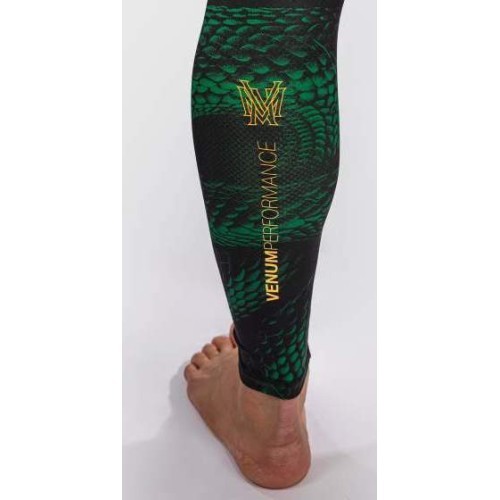 Мужские леггинсы Venum Matupa (spats), чёрный/зелёный/золотой