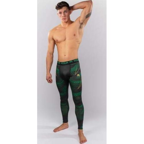 Мужские леггинсы Venum Matupa (spats), чёрный/зелёный/золотой