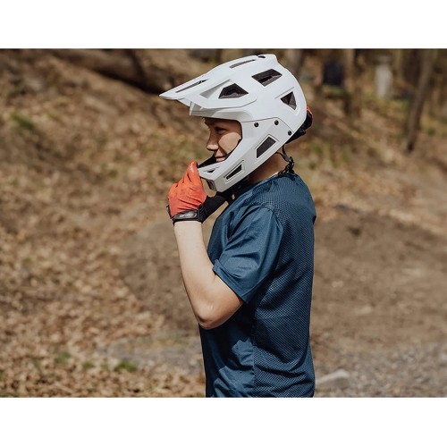 Шлем FORCE Drop Downhill // размер: XS-S (51-54 см) (бело-серый)