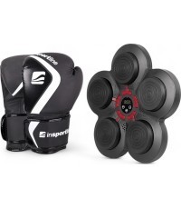 Pie sienas stiprināms elektroniskais sitienu mērķis inSPORTline Smartpunch + boksa cimdi inSPORTline Shormag - Black