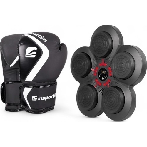 Электронная настенная боксёрская мишень inSPORTline Smartpunch + боксёрские перчатки inSPORTline Shormag - Чёрный