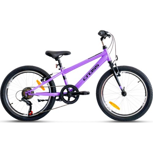 Bērnu velosipēds CROSS Harmony 20", 6 ātrumi, izmērs 10" (25 cm), violets