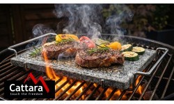 Гранитная плита для гриля GRANIT L с желобком и держателем, 30x20x1,65 см