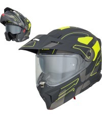 Atverama motocikla ķivere 3 vienā W-TEC Neovu Graphic - Black-Fluo