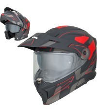 Atverama motocikla ķivere 3 vienā W-TEC Neovu Graphic - černo-červená