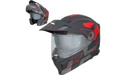 3-in-1 Flip-Up Motorcycle Helmet W-TEC Neovu Graphic - černo-červená