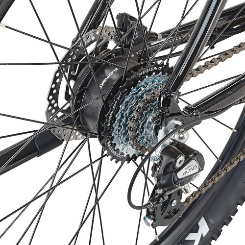 Elektriskais velosipēds Prophete Graveler EM.100 E-MTB 27.5" // 8 ātrumi, izmērs 19" (48 cm) (melns)