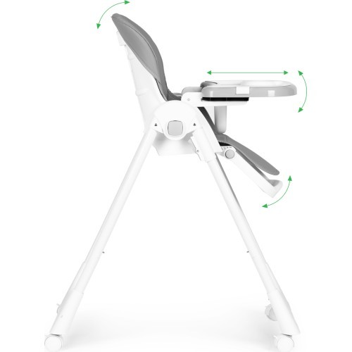 Feeding chair height adjustment eco leather straps double tray