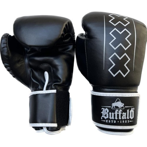 Bokša cimdi Buffalo Outrage, melnbalti, 16oz