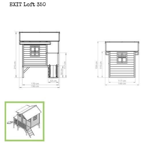 Деревянный игровой домик EXIT Loft 350 – натуральный