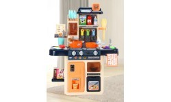Kids kitchen sounds led steam generator 42 accessories navy blue