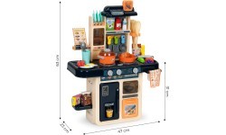Kids kitchen sounds led steam generator 42 accessories navy blue