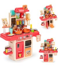Kids kitchen sounds led steam generator 42 accessories pink