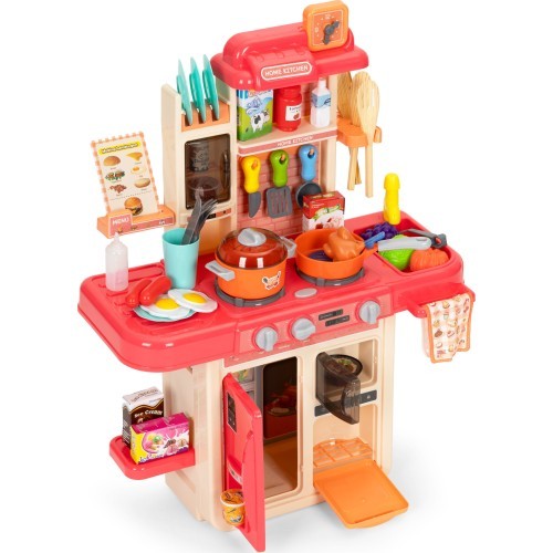 Kids kitchen sounds led steam generator 42 accessories pink