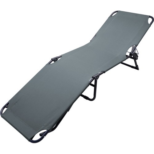 Folding camping deckchair BERLIN grey