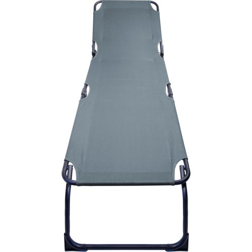Folding camping deckchair BERLIN grey
