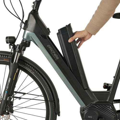 Elektriskais velosipēds Prophete Geniesser 4.0 28" 7 ātrumi, rāmja izmērs 19" (48 cm), melns/zaļš
