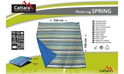 Одеяло для пикника Cattara Spring - сине-полосатое 150 x 150 см