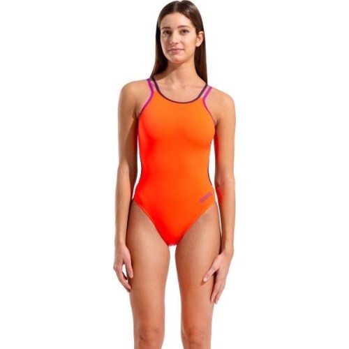Женский слитный купальник Double Cross Back Bright Coral-Plum-Very Fuchsia 34 - 499